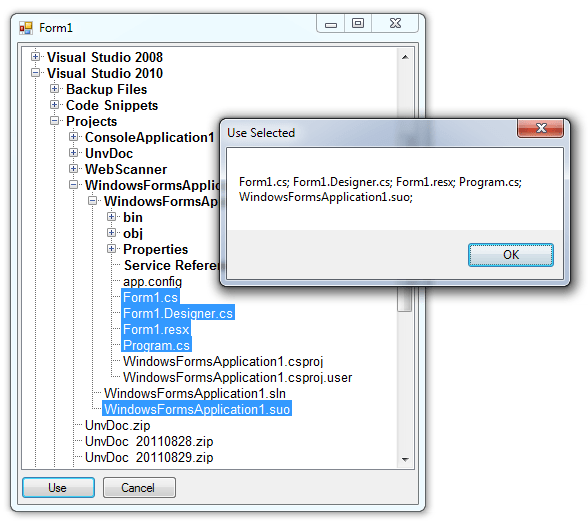 treeview multiselection